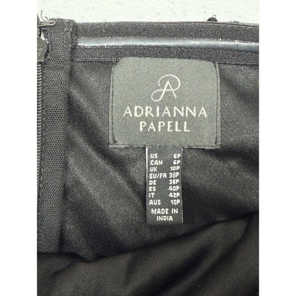 Adrianna Papell Dress Womens 6 Petite Black Sequin Halter Gown Evening Beaded - Picture 10 of 15